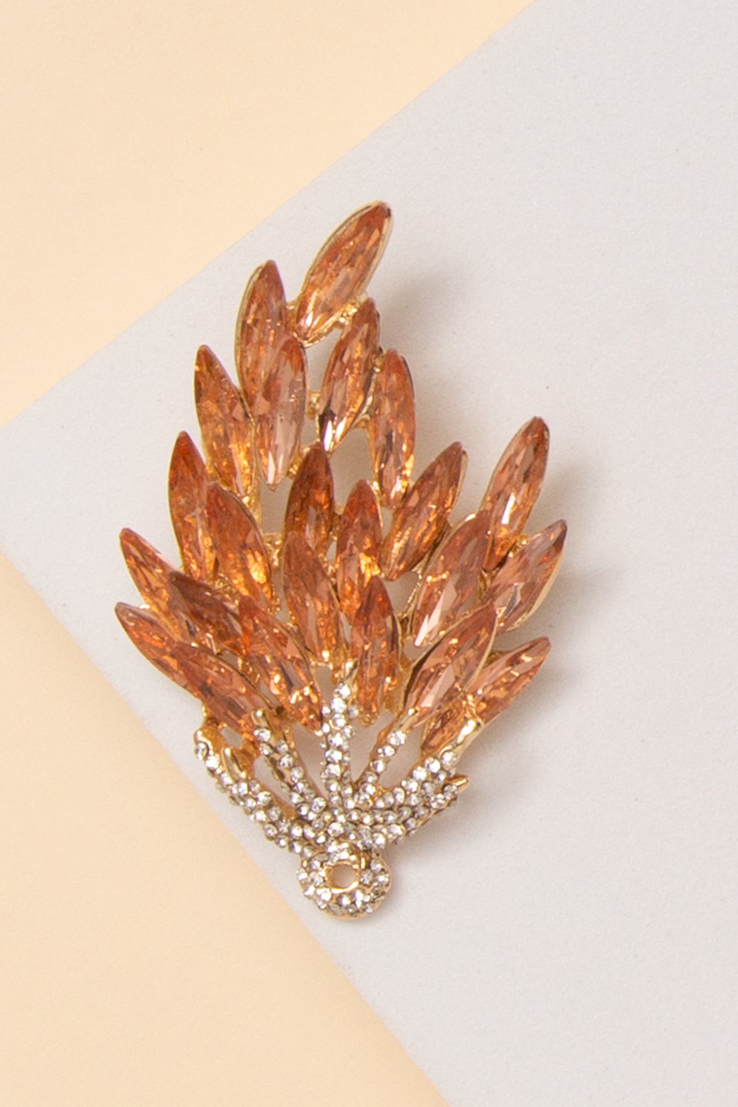 Sutton Stone Glass Brooch Peach
