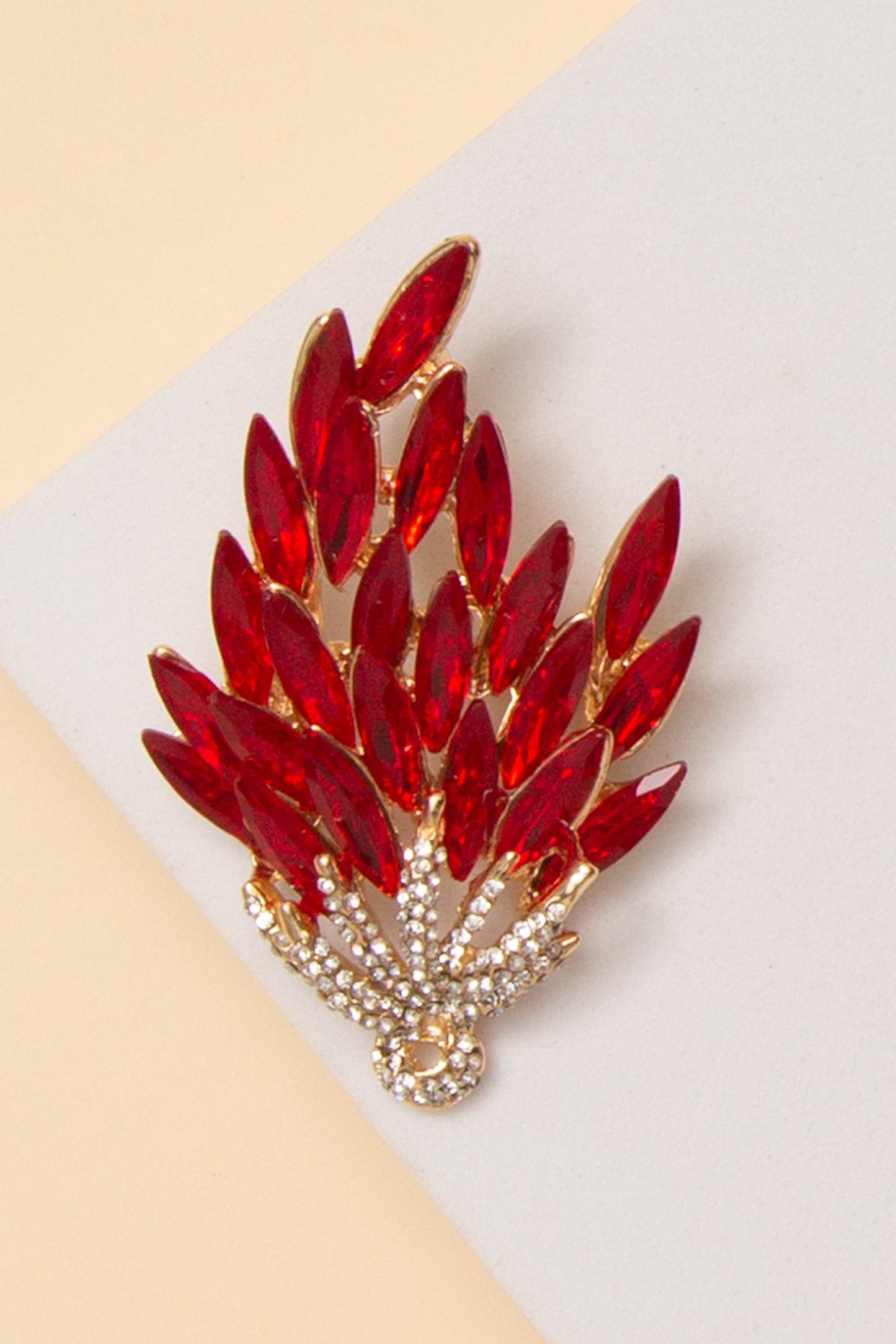 Sutton Stone Glass Brooch | Red