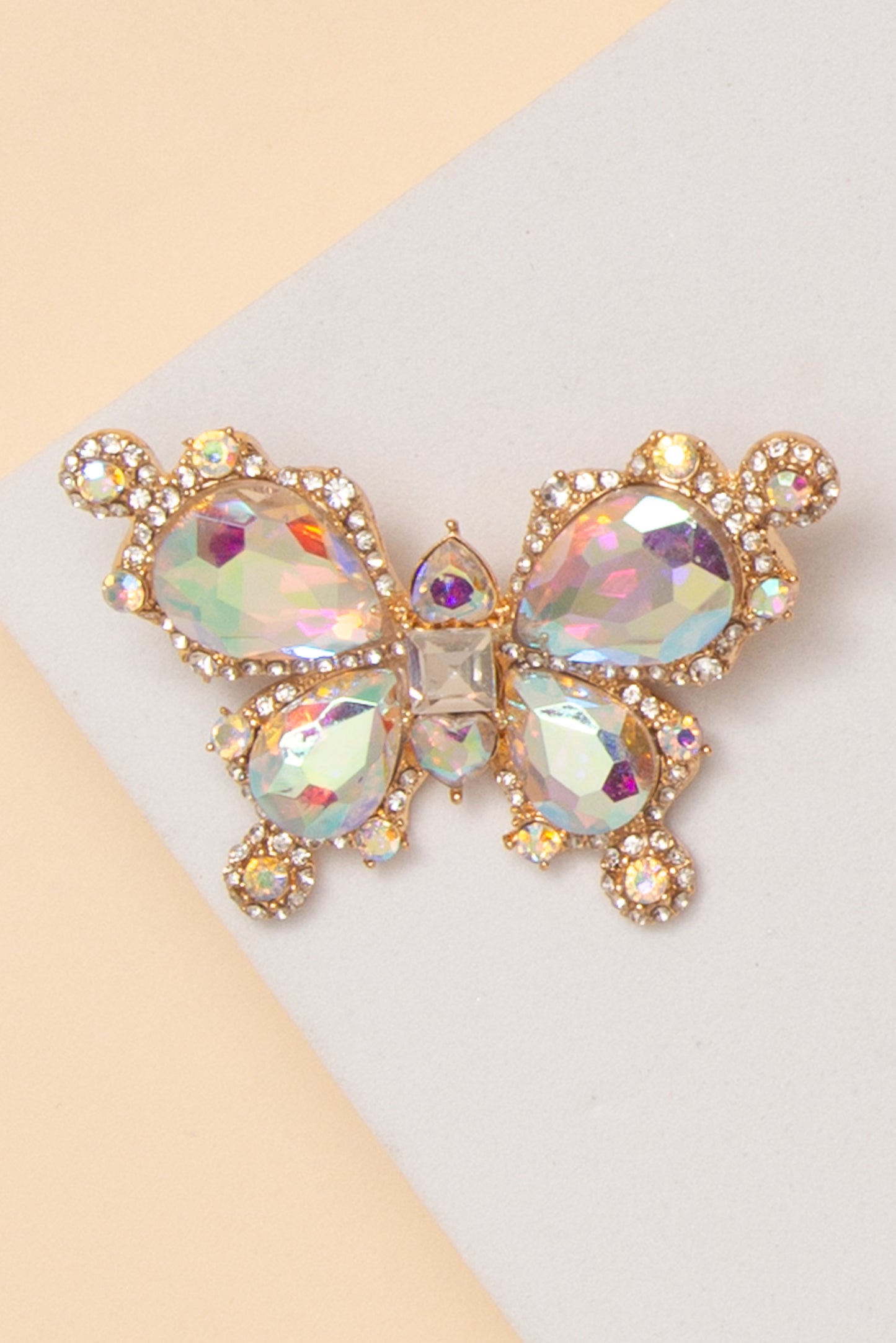 Lana Butterfly Rhinestone Brooch | Gold