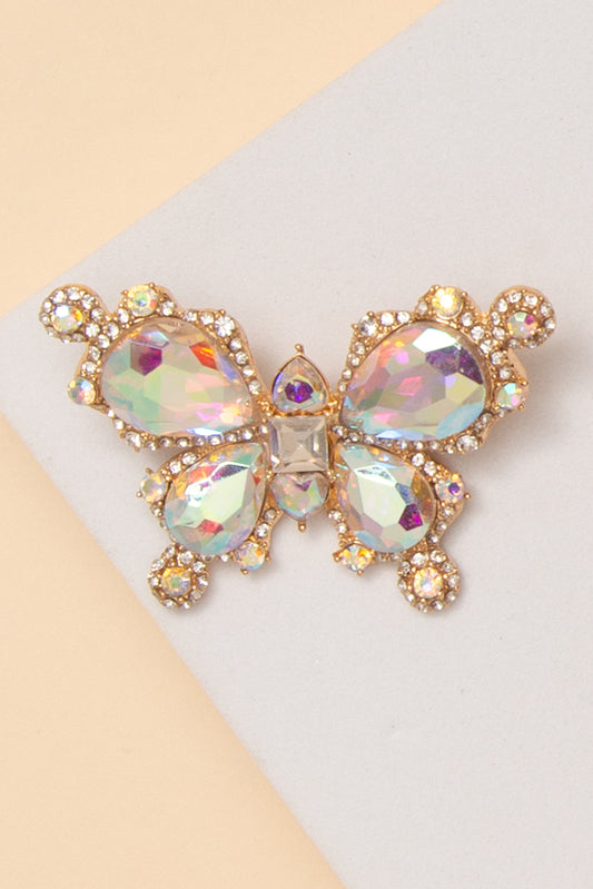 Lana Butterfly Rhinestone Brooch | Gold