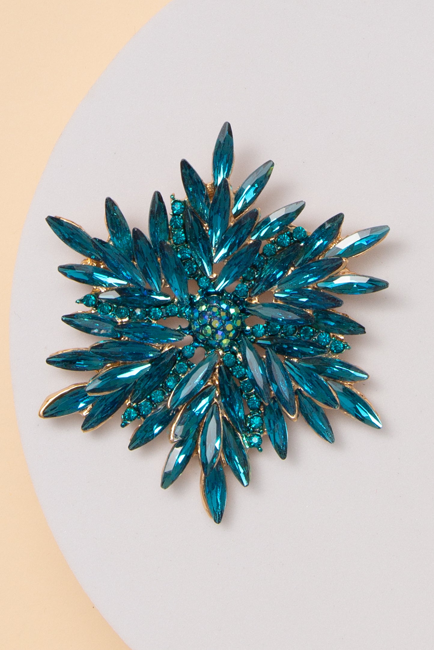 Victoria Stone Flower Shape Brooch Pin