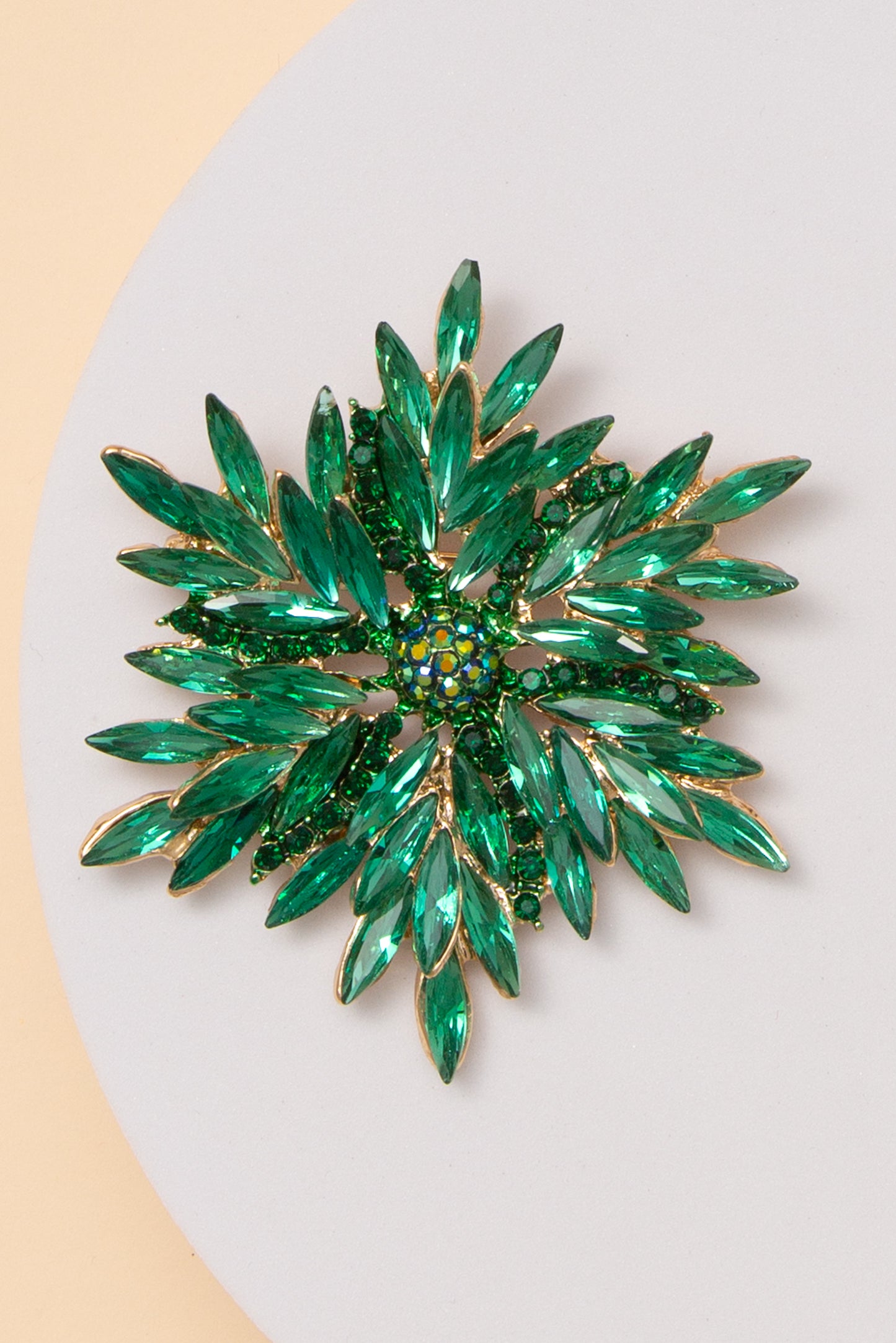 Victoria Stone Flower Shape Brooch Pin