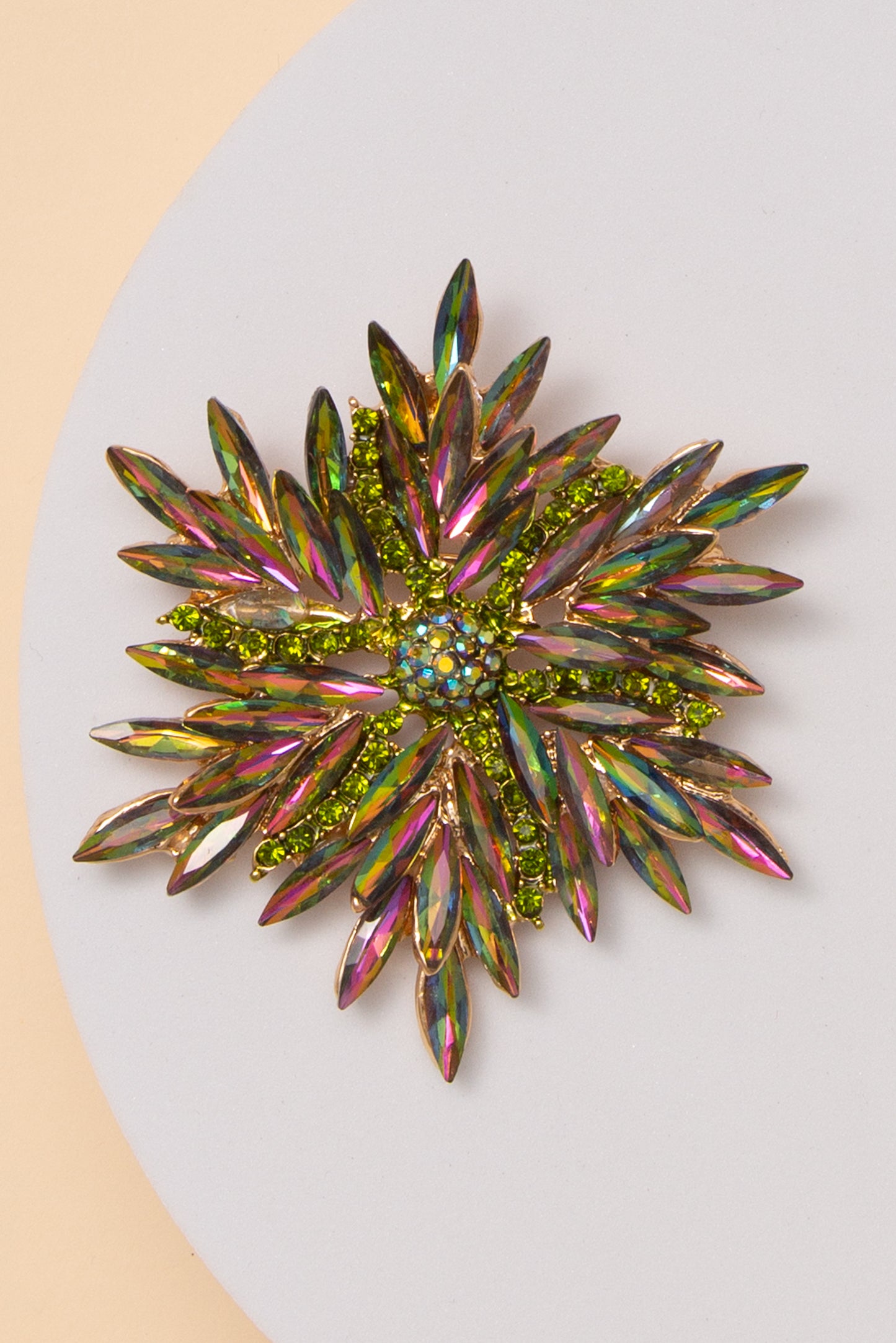 Victoria Stone Flower Shape Brooch Pin