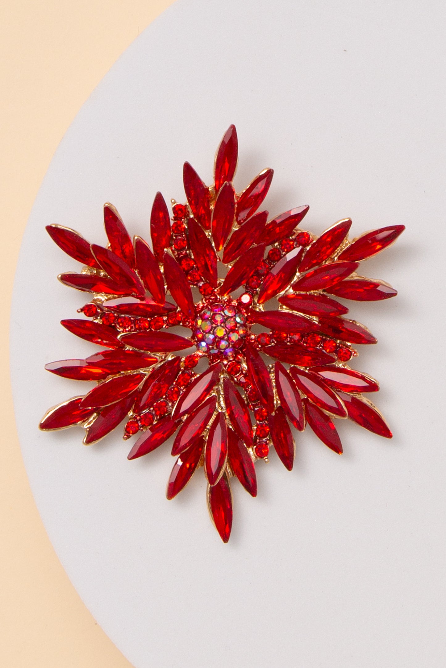Victoria Stone Flower Shape Brooch Pin