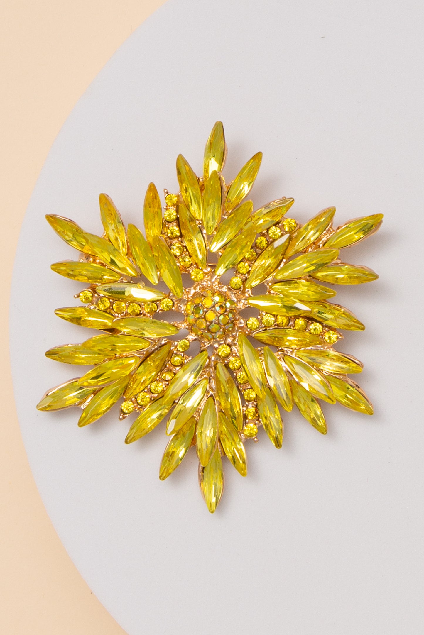 Victoria Stone Flower Shape Brooch Pin
