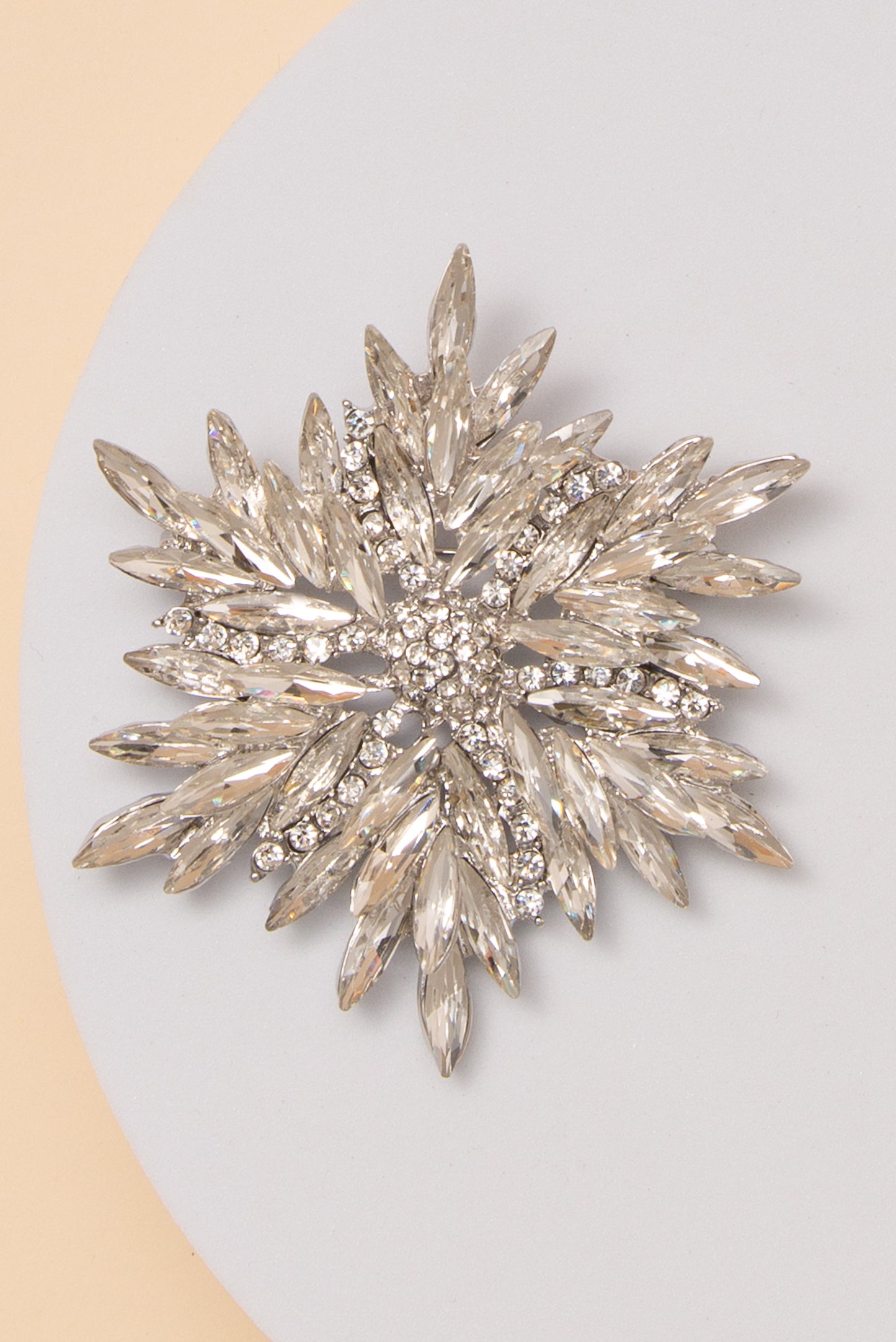 Victoria Stone Flower Shape Brooch Pin