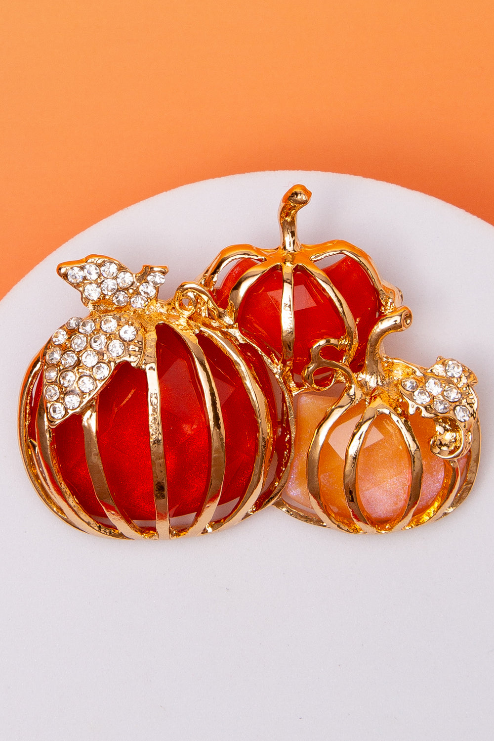 Miley Fashion Halloween Pin – Pumpkins with Rhinestone Accents