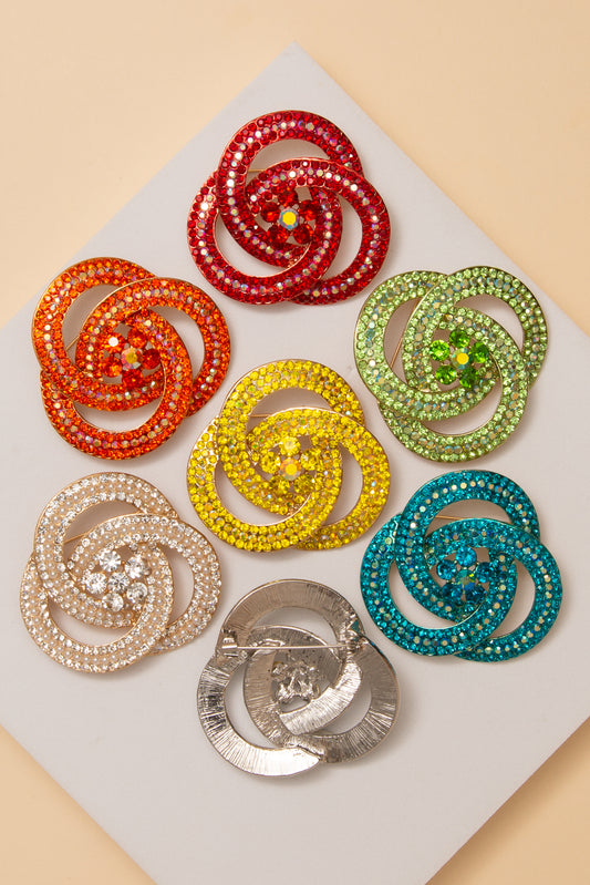Hazel Abstract Rhinestone Brooch