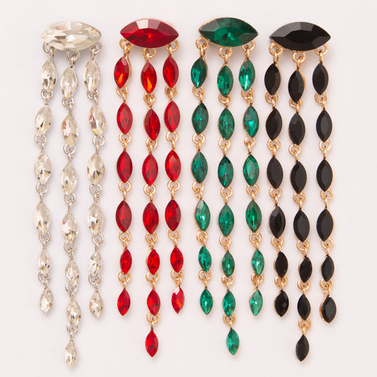 Mariah Cascading Marquise-Cut Crystal Tassel Brooch Pin