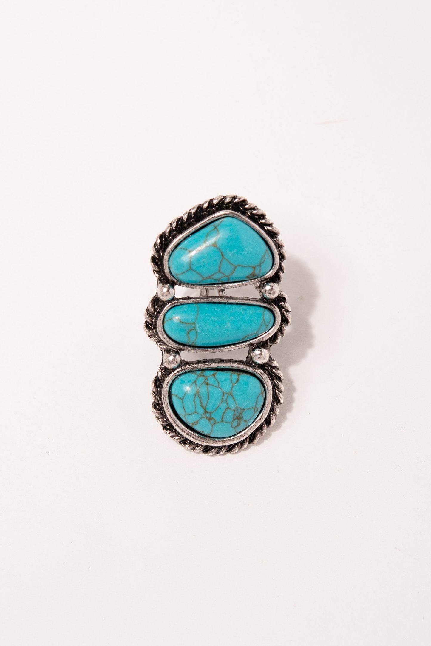 Gemma Turquoise Semi Stone Western Ring - Turquoise