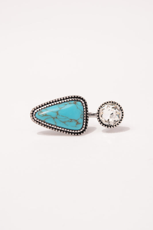 Genesis Turquoise Semi Stone Cuff Ring - Turquoise