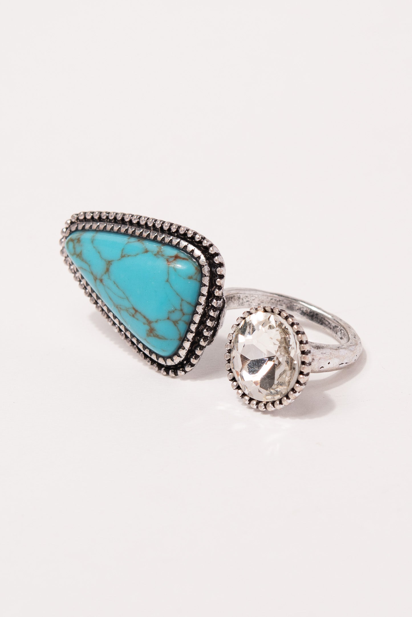 Genesis Turquoise Semi Stone Cuff Ring - Turquoise