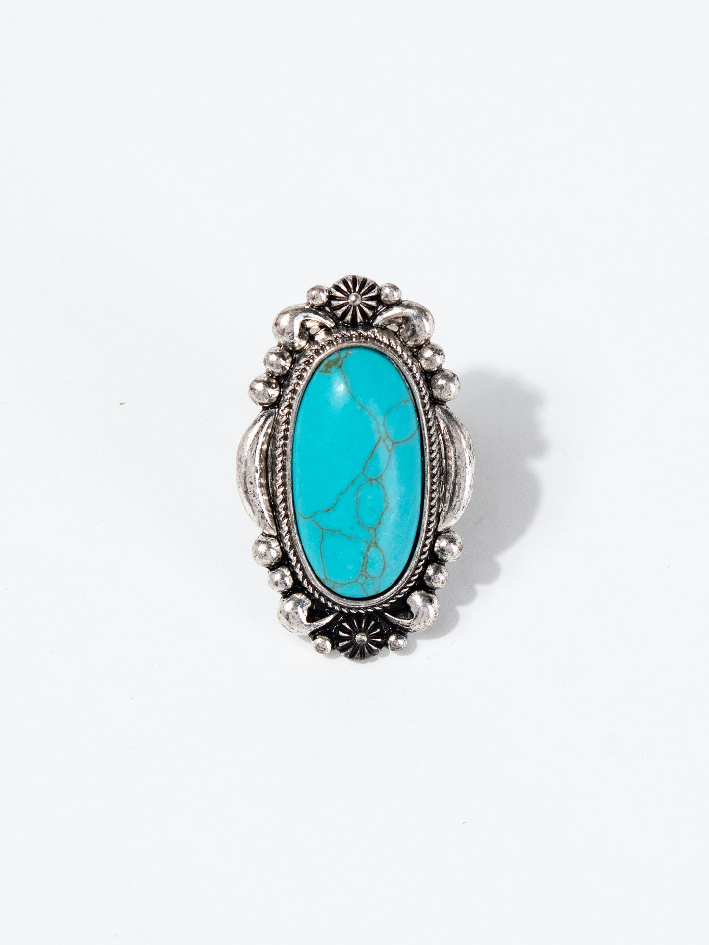 Linda Western Turquoise Stone Cuff Ring