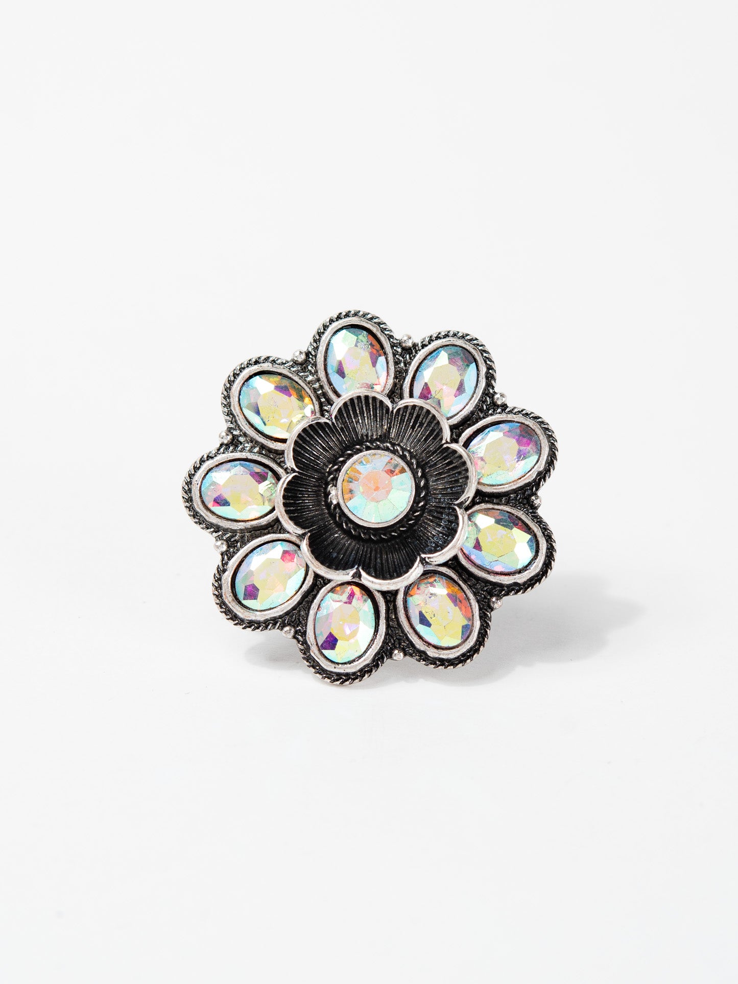 Sandy Western Floral Gemstone Cuff Ring