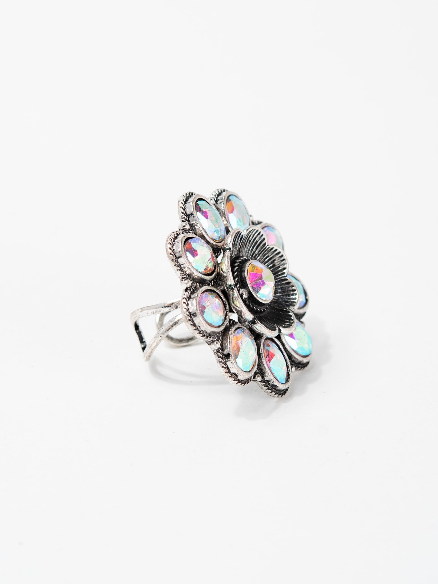 Sandy Western Floral Gemstone Cuff Ring