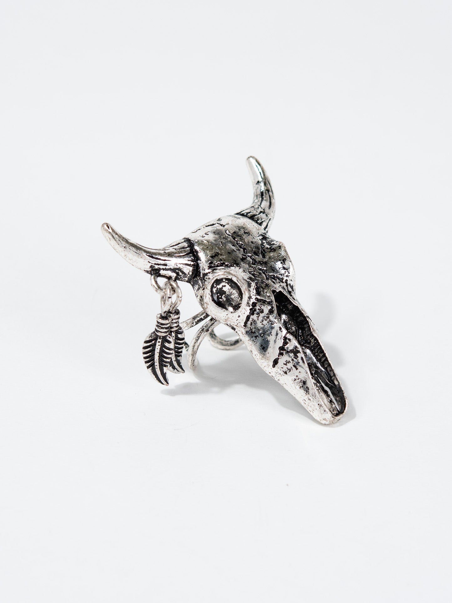 Pansy Western Steer Head Stretch Ring