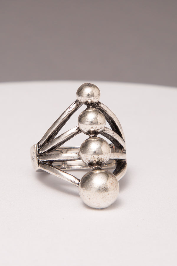 Marianna Western Dome Bubble Textured Stretch Ring