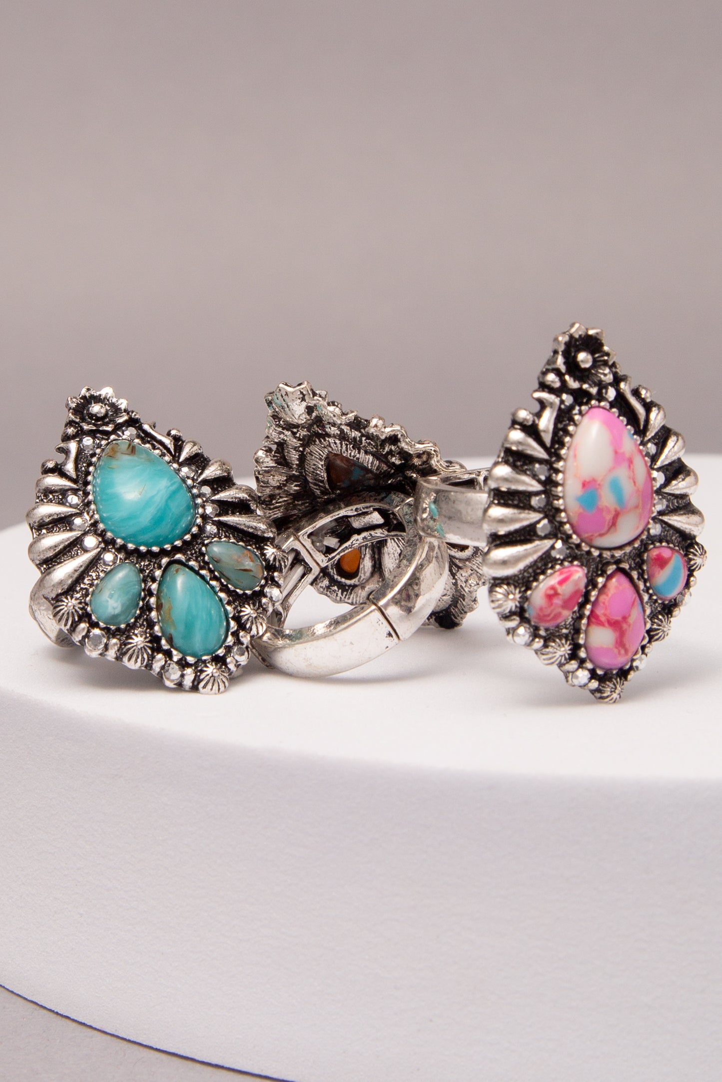 Madison Western Multicolor Teardrop Turquoise Stretch Ring
