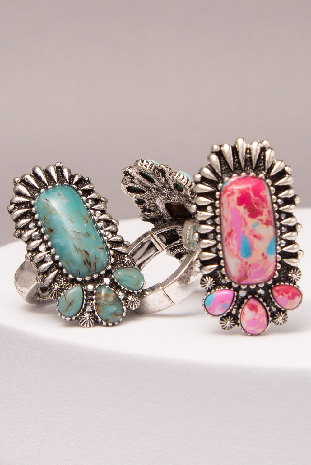 Scarlett Western Multicolor Multi shape Turquoise Stretch Ring