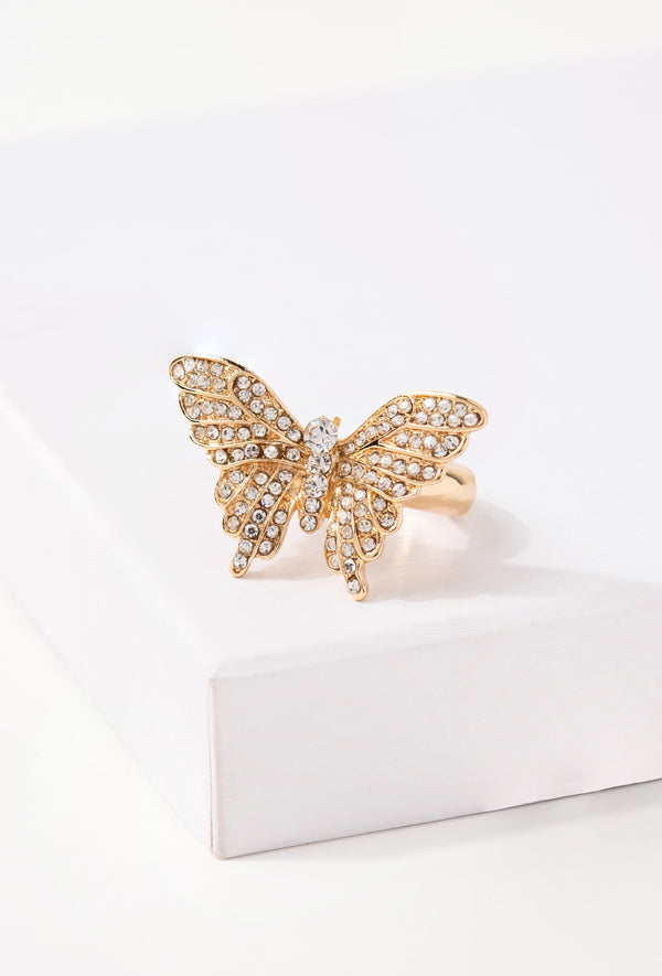 Heather Rhinestone Butterfly Ring