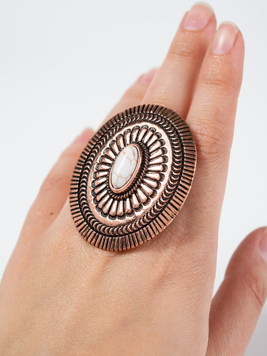 Florrie Western Concho Turquoise Cuff Ring