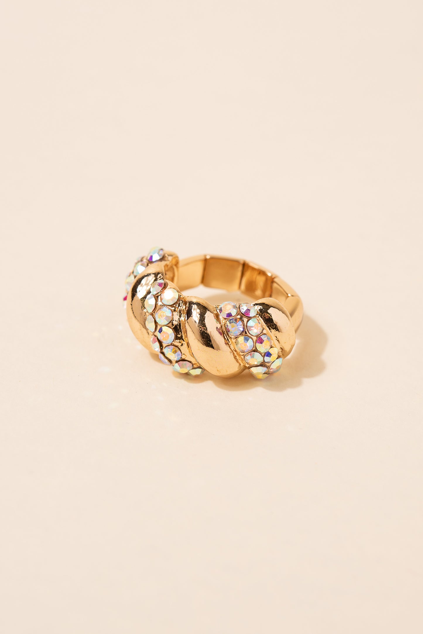 Rhea Pave Twisted Band Stretch Ring