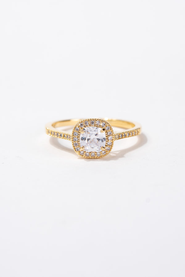 Ellie CZ Rhinestone Solitaire Ring