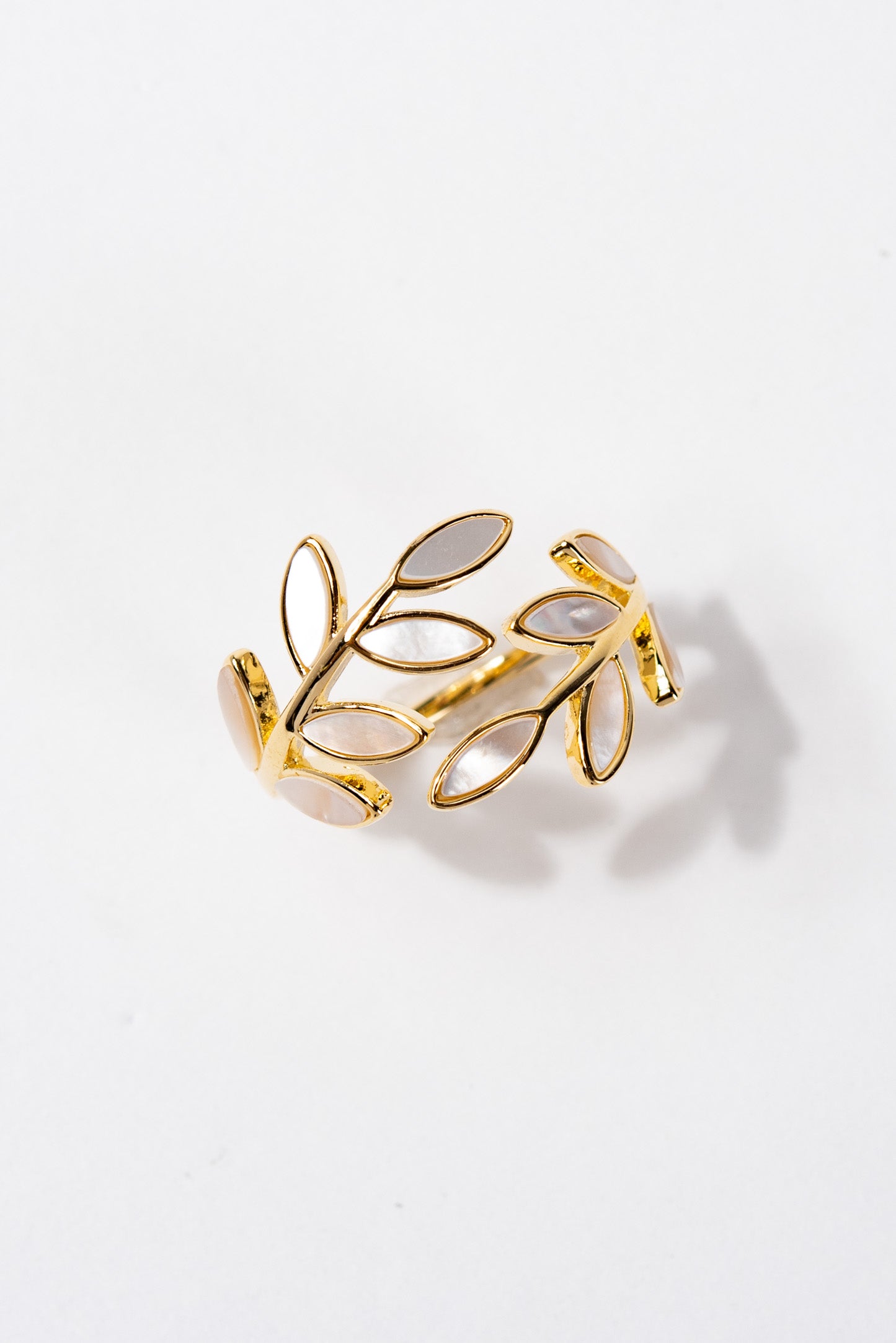 Seraphina Leaf Adjustable Ring - Gold