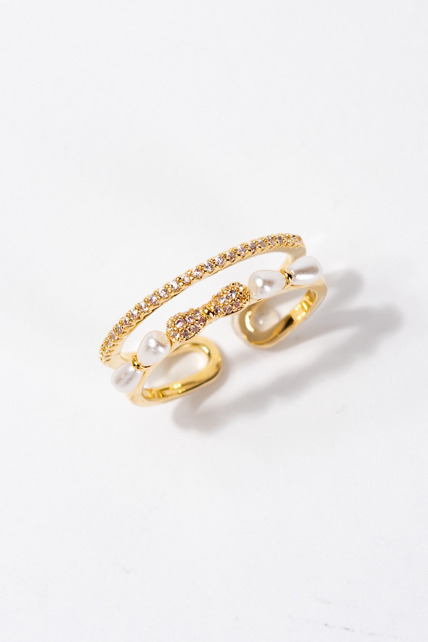 Isabelle Rhinestone Bow Adjustable Ring