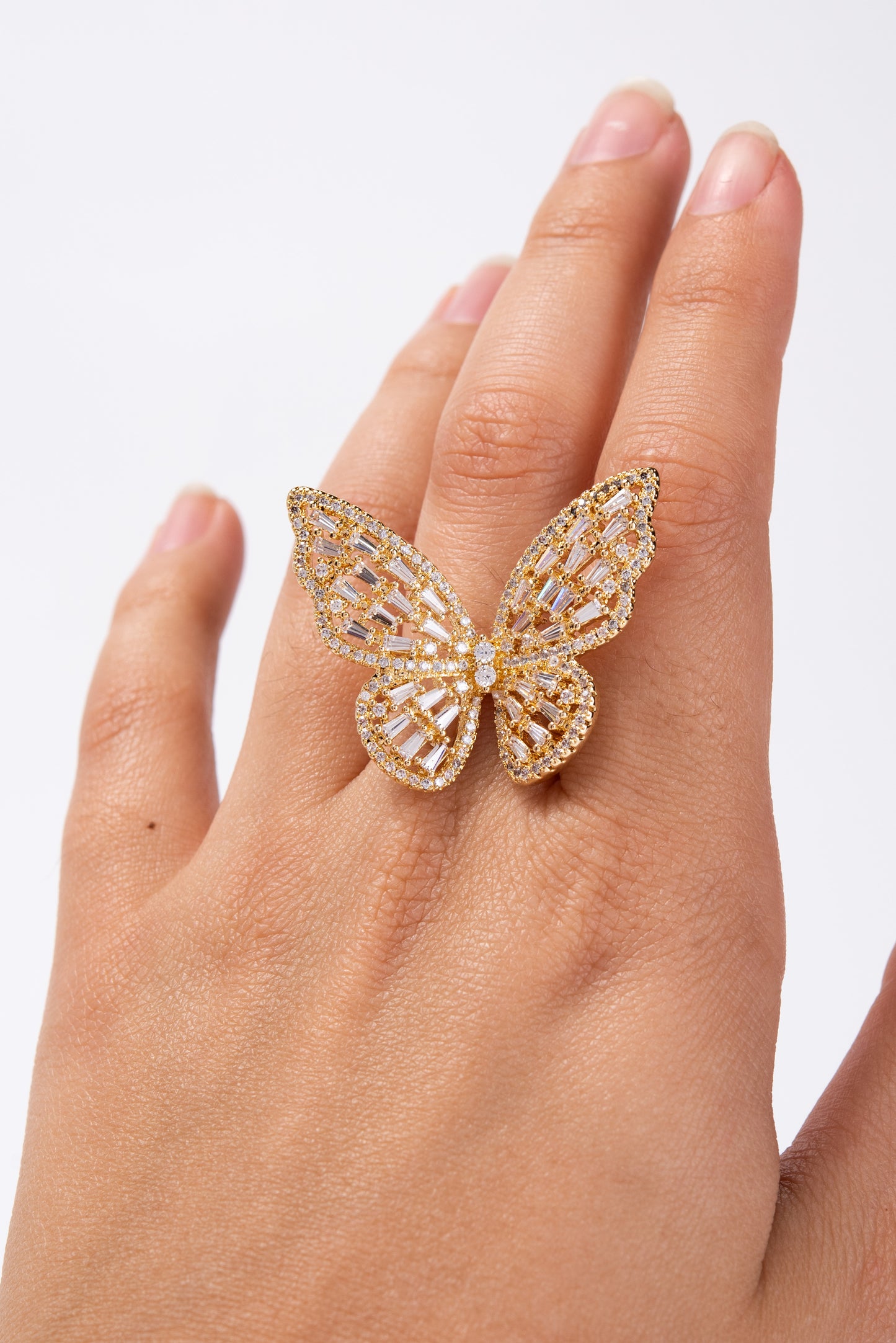 Marissa CZ Rhinestone Butterfly Ring