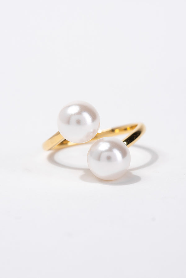 Steph Double Pearl Cuff Ring