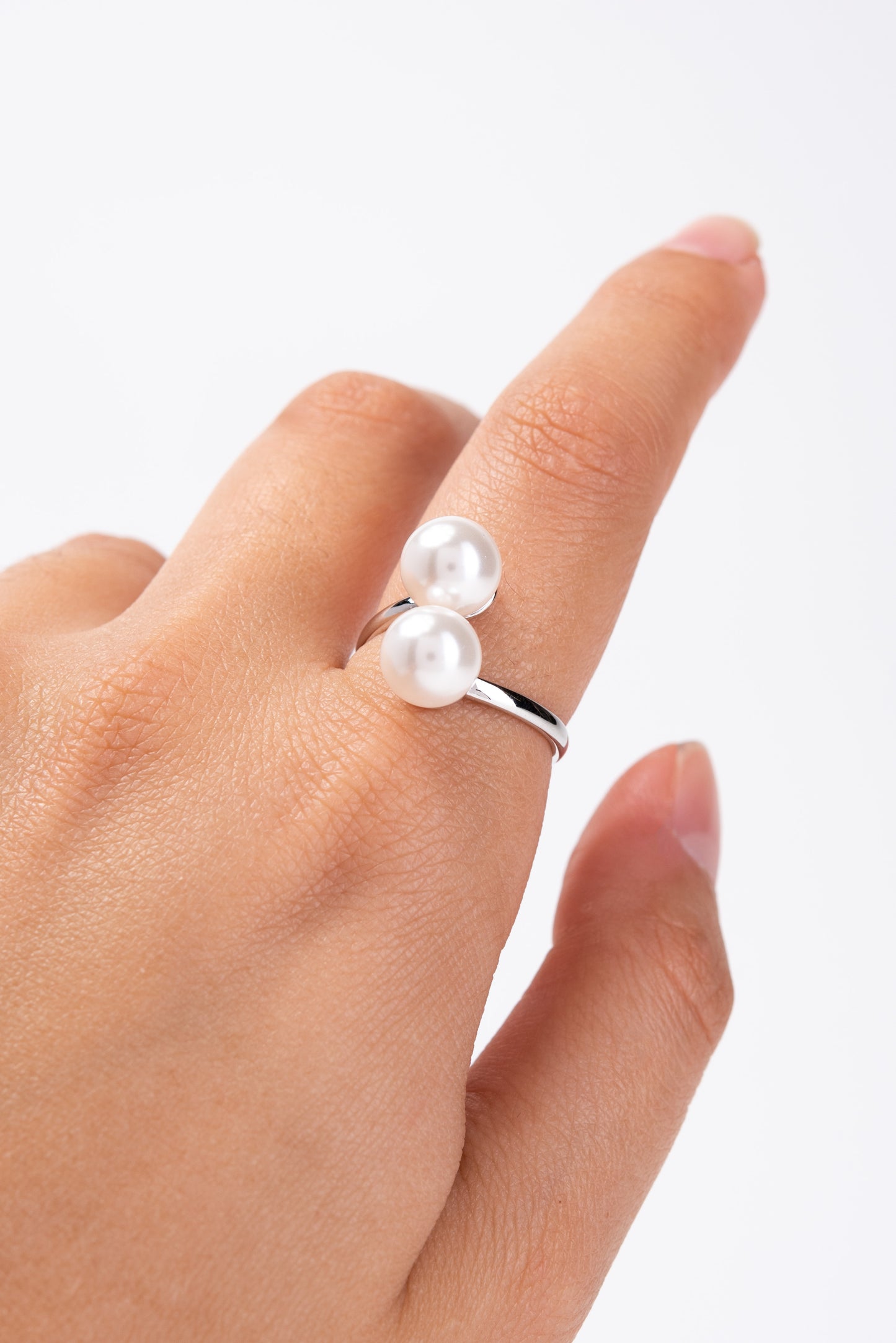 Steph Double Pearl Cuff Ring