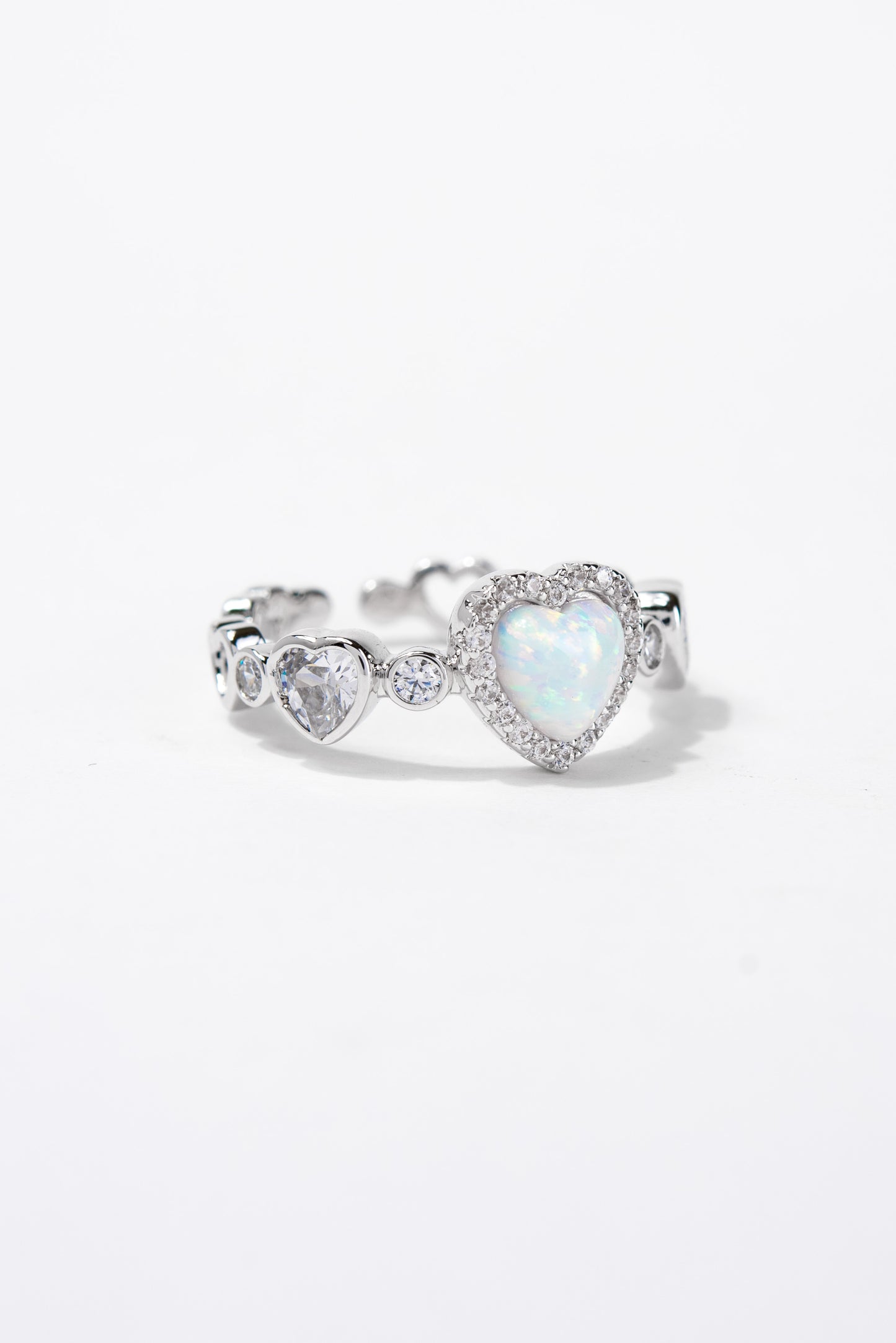 Mely CZ Stone Cuff Heart Ring
