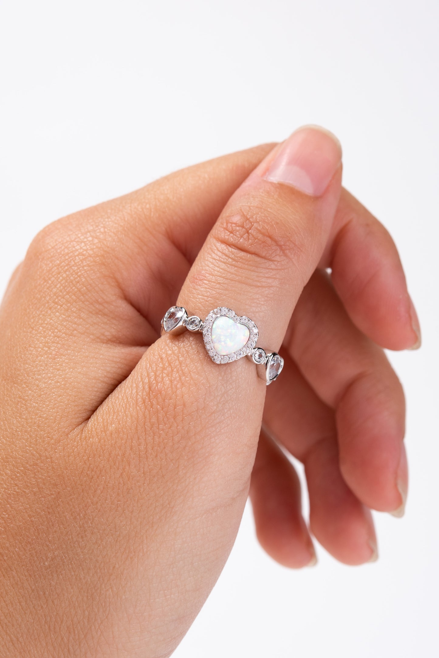 Mely CZ Stone Cuff Heart Ring