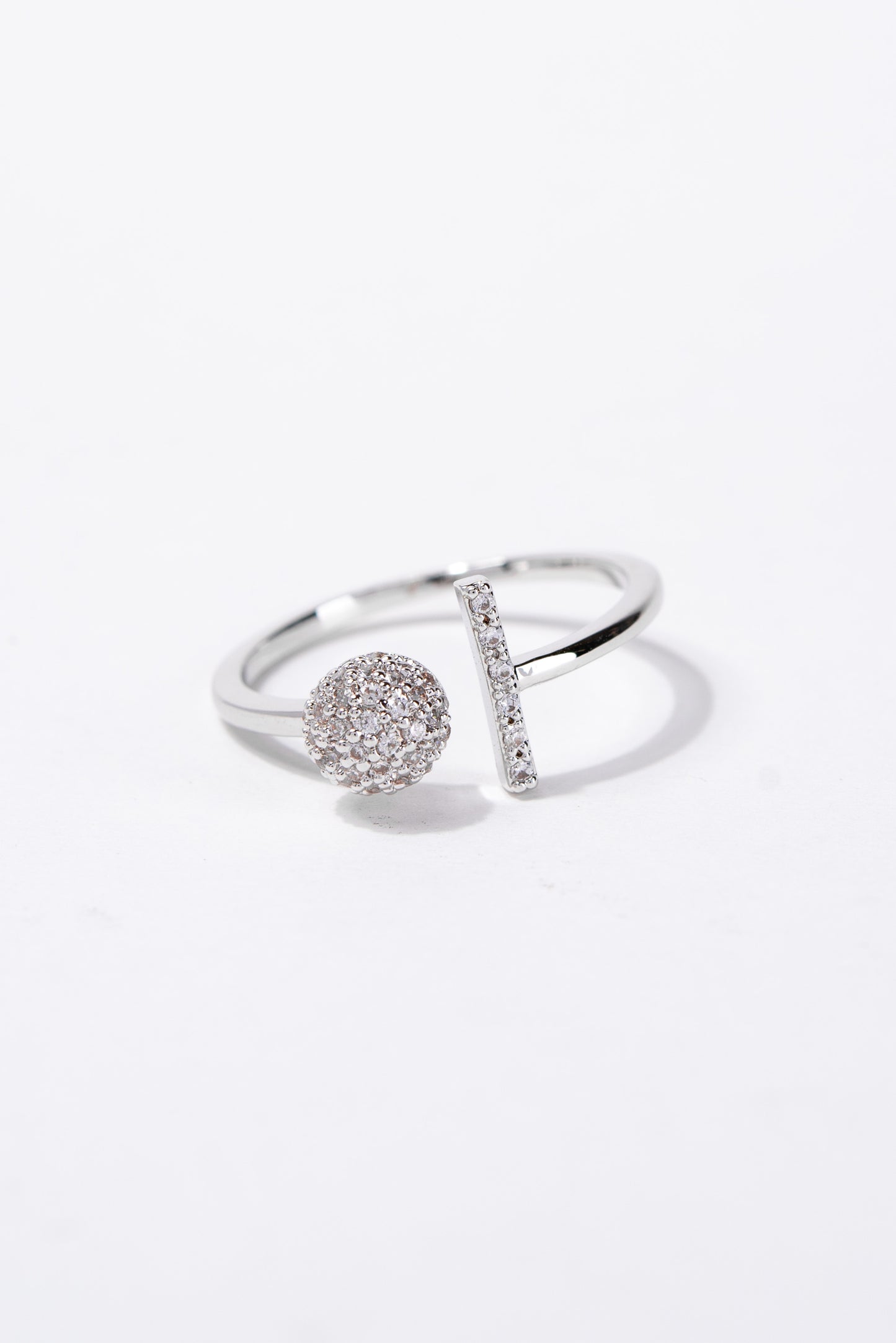Kelly CZ Rhinestone Cuff Elegant Ring