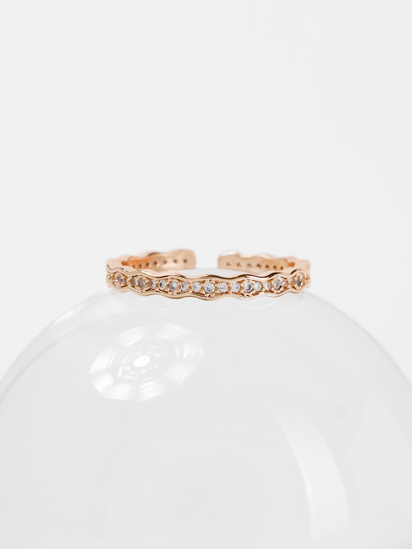 Hannah CZ Minimal Cuff Ring | Gold