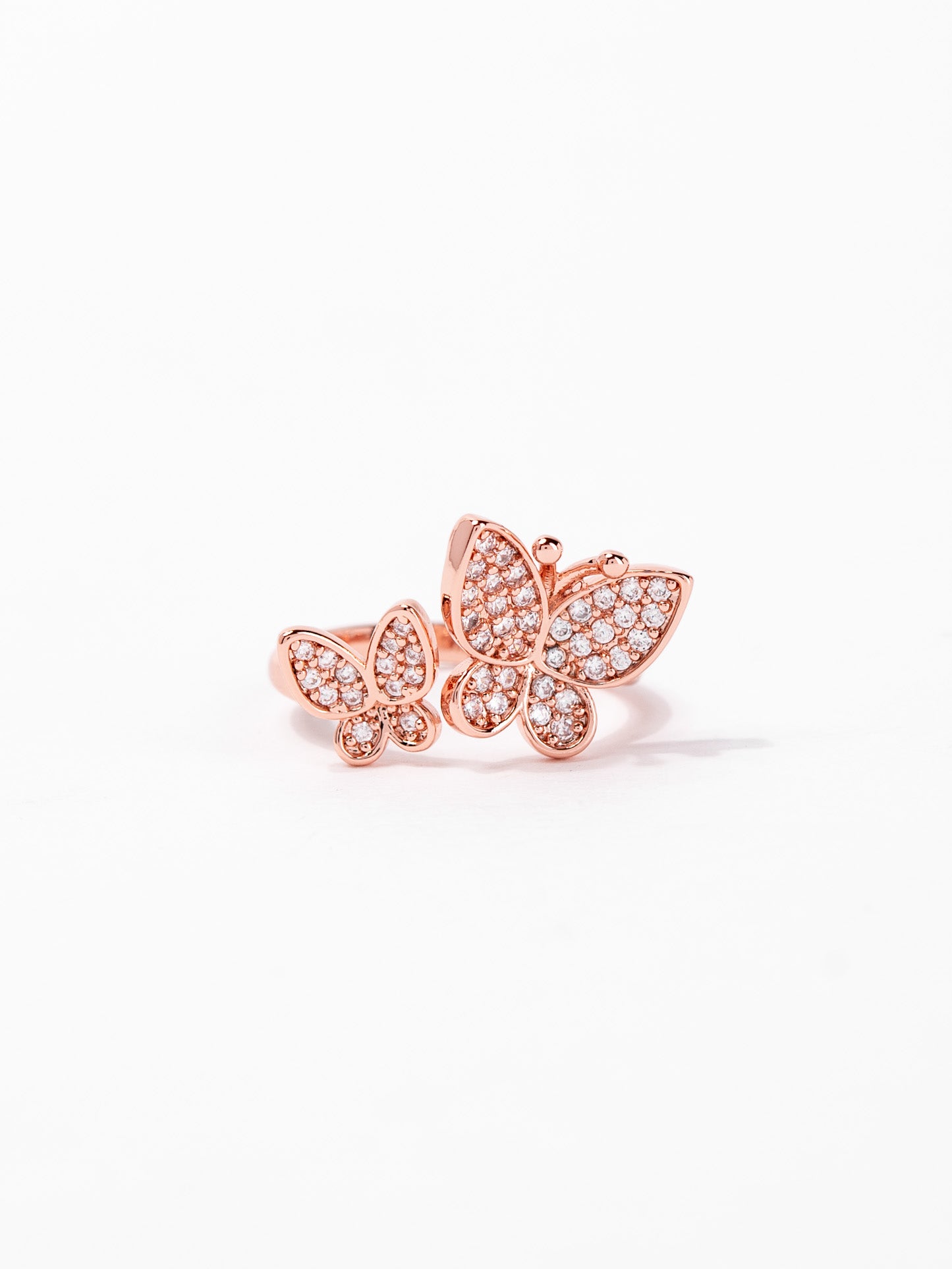 Amelia Butterfly CZ Wrap Ring | Rose Gold