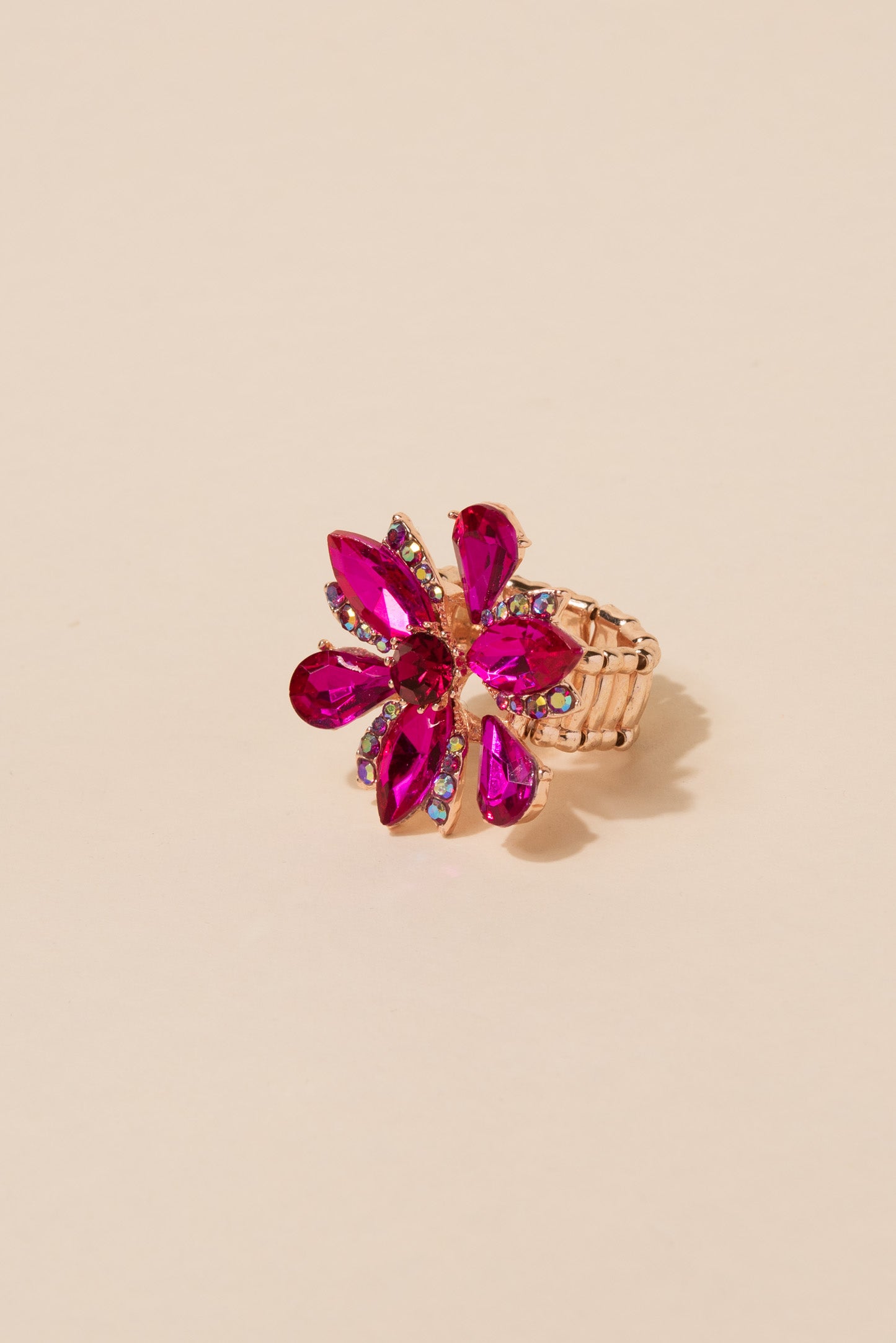 Sophie Flower Petal Rhinestone Ring