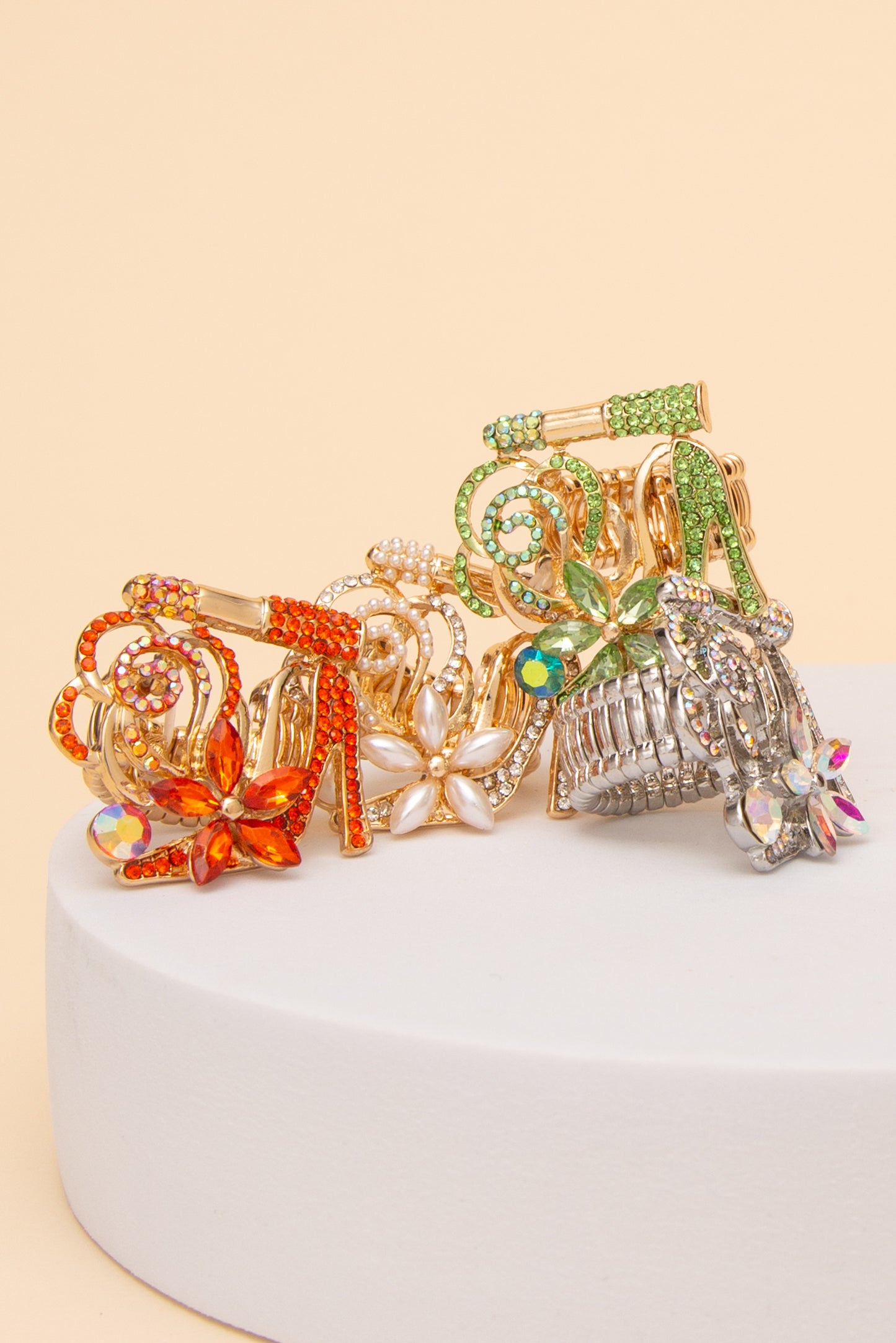 Emma Rhinestone Pavé Lipstick and High Heel Stretch Ring