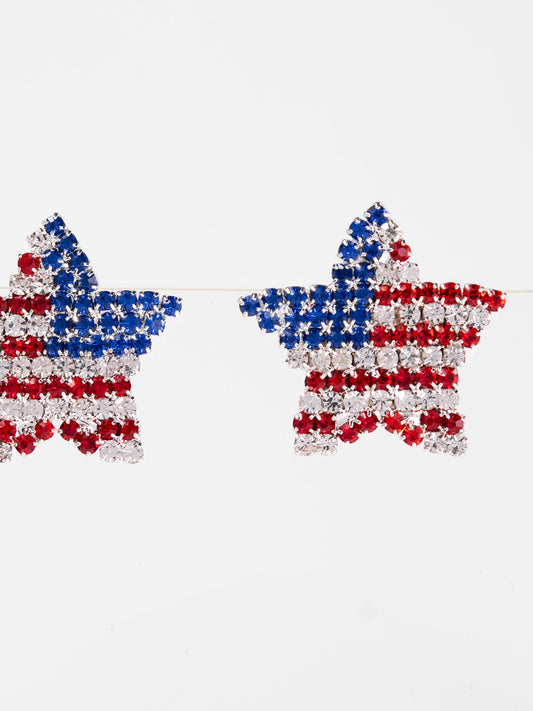 Parker American Flag Star Stud Earrings