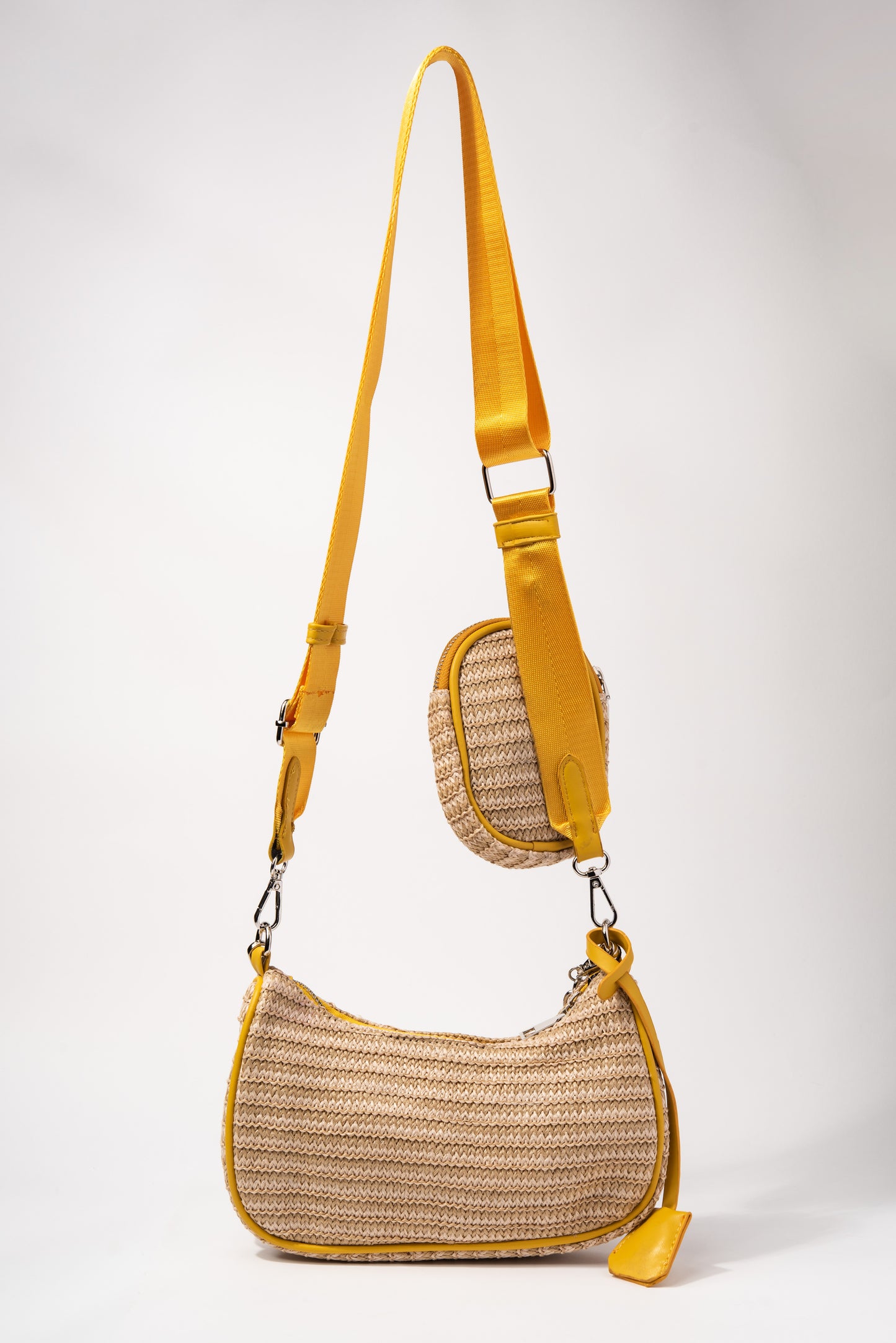 Marnie Straw Crossbody Bag with Detachable Coin Purse