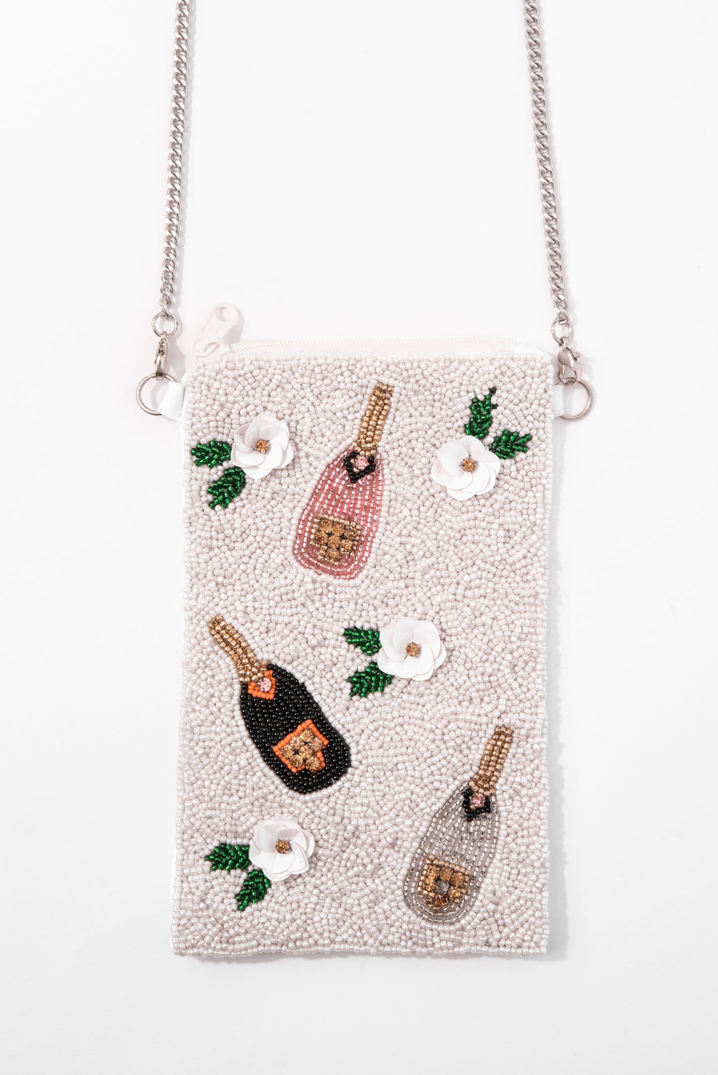 Beaded Bachelorette Champagne Toast Crossbody Pouch