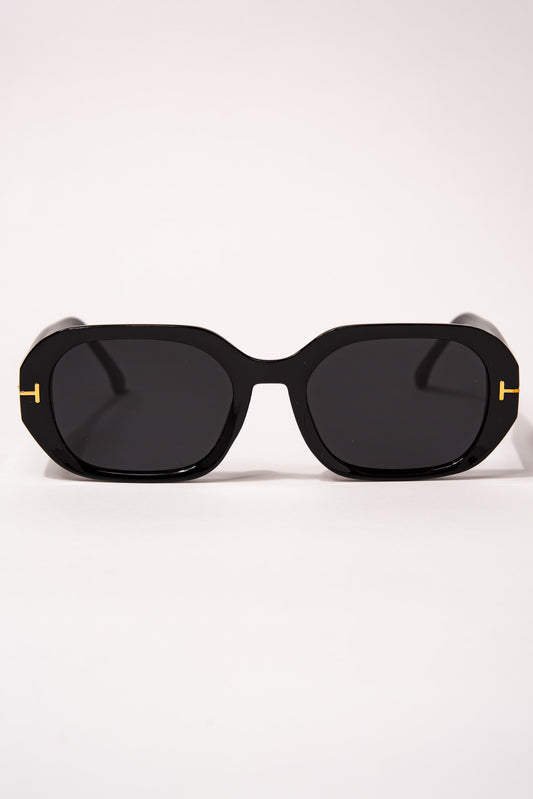 Genevie Oval Sunglasses - Black