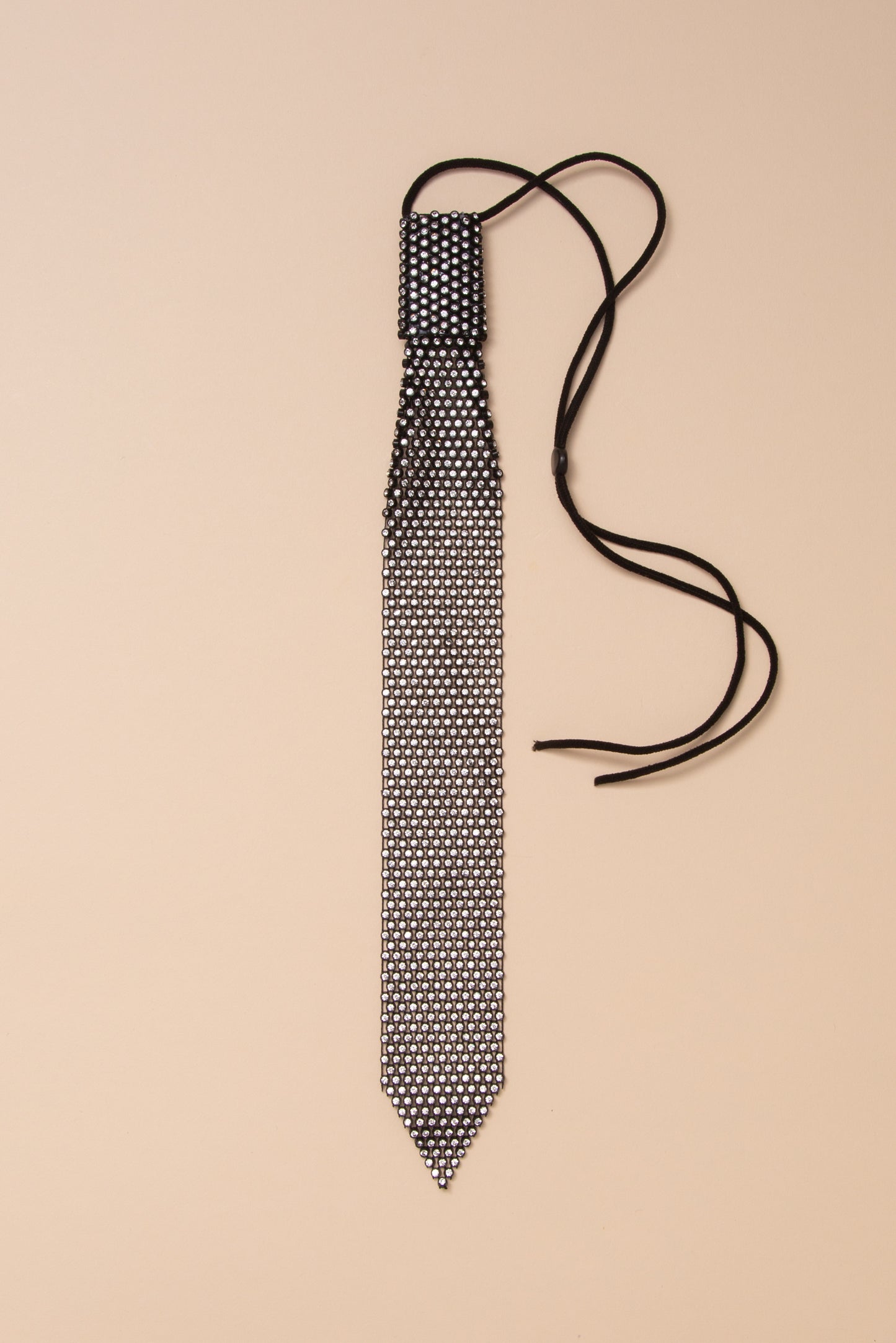 Samantha Necktie with Rhinestones and Adjustable Strap