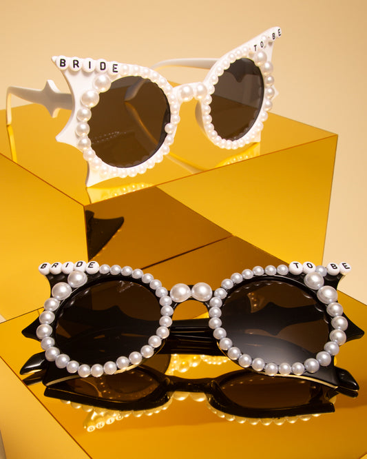 Hayley "Bride to Be" Beaded Fashion Glasses with Decorative Pearl