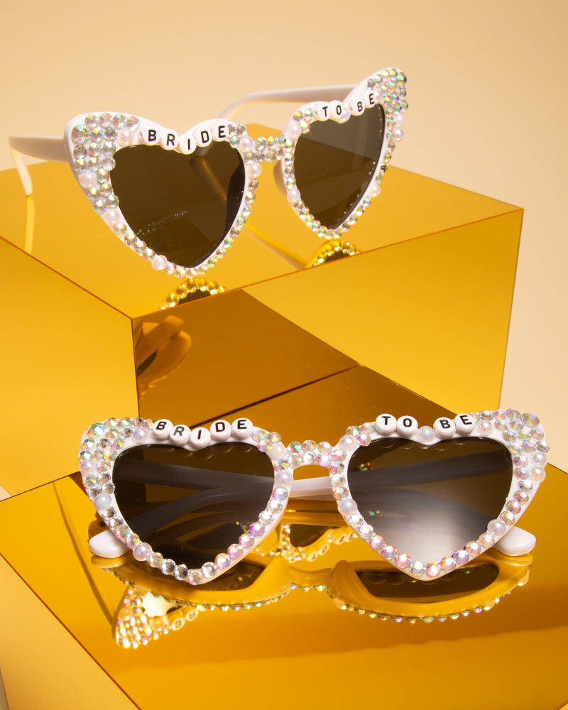 Alianna "Bride to Be" Beaded Fashion Glasses with Decorative Pearl
