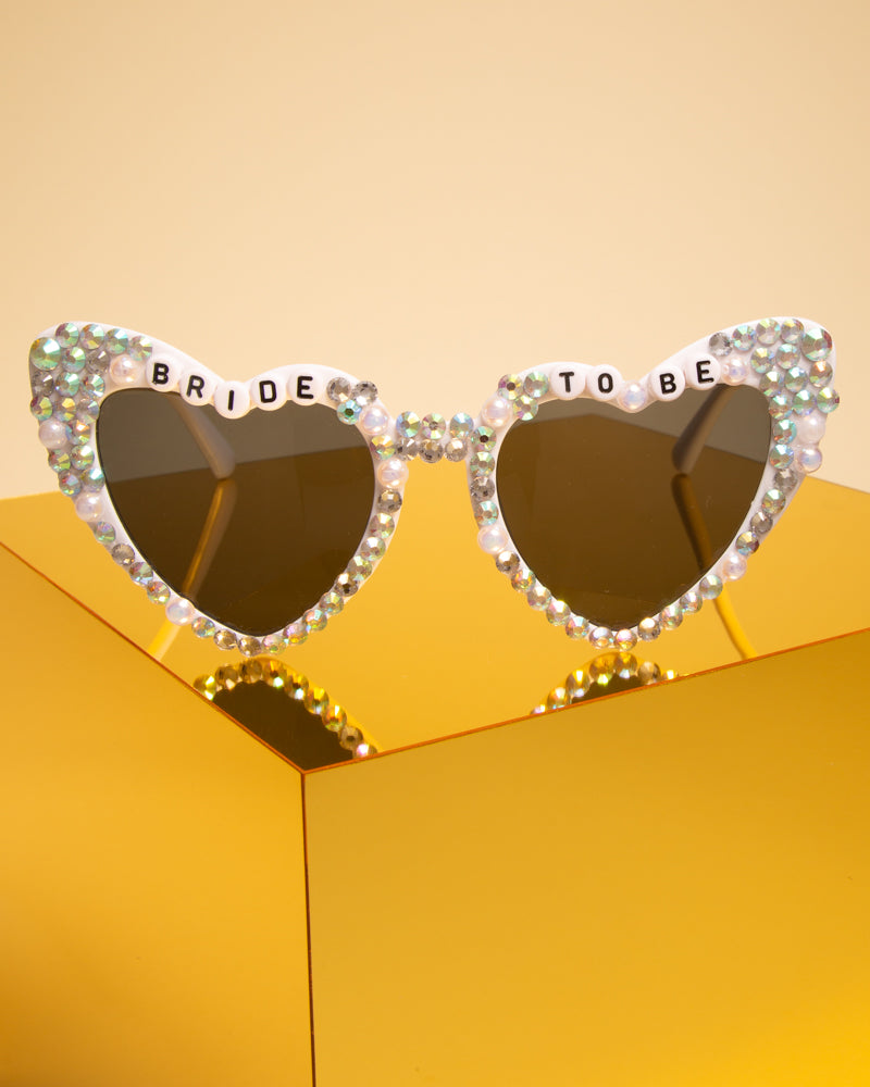 Alianna "Bride to Be" Beaded Fashion Glasses with Decorative Pearl