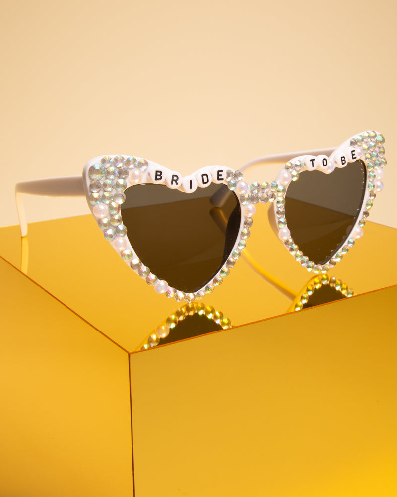 Alianna "Bride to Be" Beaded Fashion Glasses with Decorative Pearl