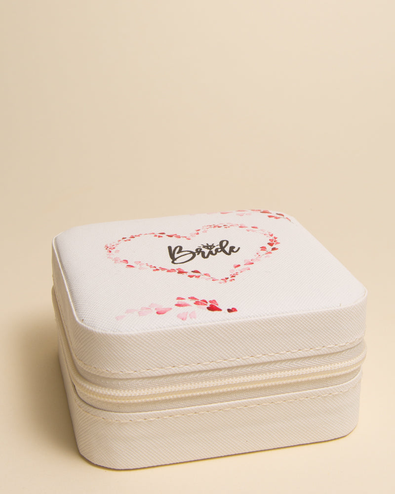 Kassidy Floral Themed "Bride" Graphic Printed Jewelry Box