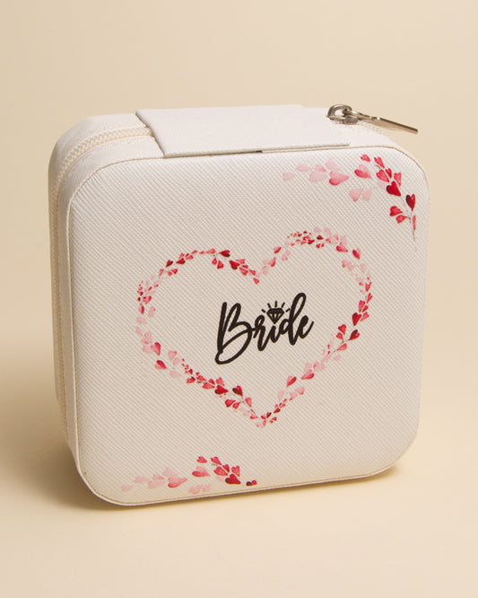Kassidy Floral Themed "Bride" Graphic Printed Jewelry Box